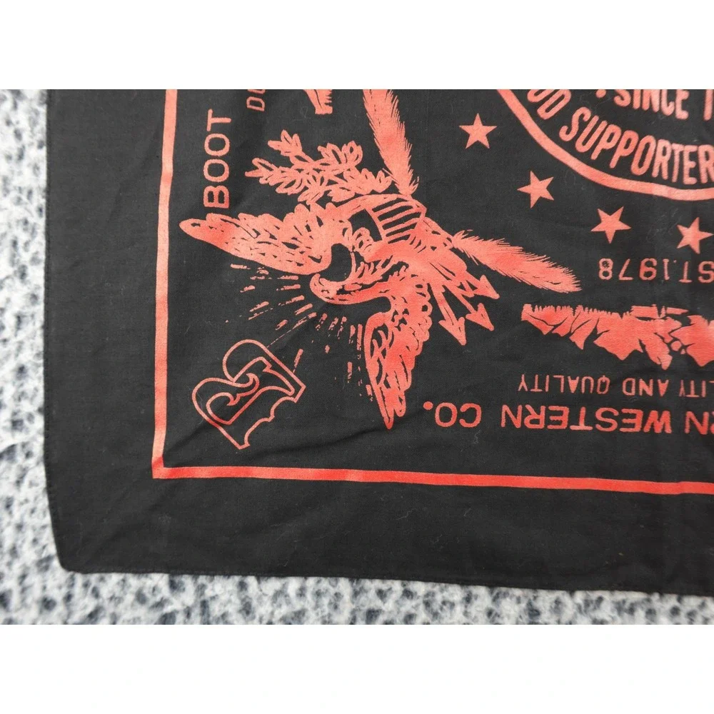 Boot Barn Western Co Bandana Black Red Eagle American Trademark Graphic OS